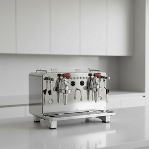 Machine à café expresso professionnelle à double groupe KE-200Pro avec pompe rotative, contrôle du débit électrique et bouton tactile pour café - Product Image 5