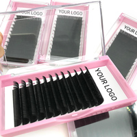 Extensions de cils individuels en vison naturel de qualité supérieure pour la vente en gros, fournitures pour extensions de cils, plateau de cils facile à éventaillement, marque privée