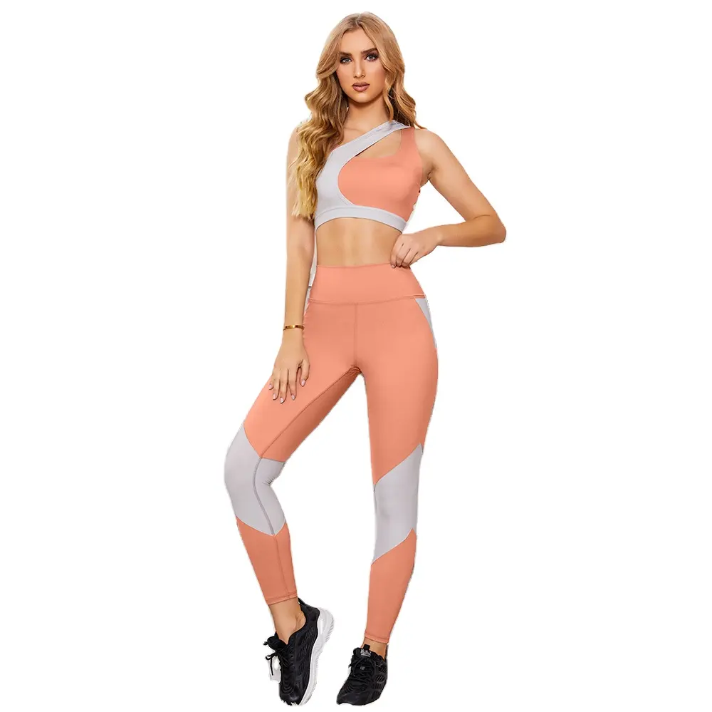 Naadloze Patchwork Gym Slijtage Set Stijlen Yoga Set Outdoor Fitness Workout Sets Voor Vrouwen