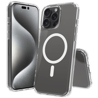 Coque de téléphone transparente anti-rayures pour iPhone 16 Pro Max, coque de téléphone portable magnétique transparente, coque de téléphone portable antichoc