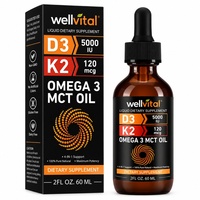 Gouttes de Vitamine D3 K2 pour Adolescents et Adultes : Santé des Os, du Cœur et Immunitaire – Vitamine D Liquide dans l'Huile MCT pour une Meilleure Absorption