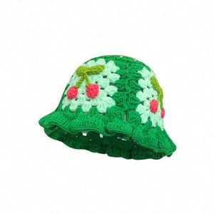 Sombreros de Pescador Tejidos a Mano para Mujer, con Diseño Floral, al por Mayor y en Stock - Product Image 6