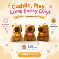 Vente en gros HUGMEI – Peluche Capybara en flanelle super douce et coton PP, avec broderie en maille, anti-stress, cadeau unisexe pour enfants
