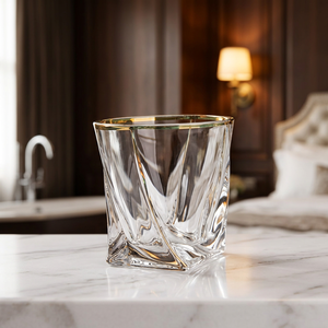 Copas de Vino de Vidrio Transparente con Borde Dorado Clásico, Juego de 4 Piezas de Cristalería para Bar, para Fiestas - Product Image 2