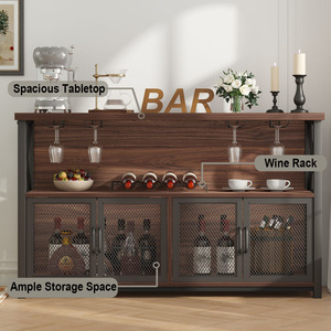 Meuble de rangement <span class=keywords><strong>à</strong></span> vin sur mesure OEM avec buffet et console pour <span class=keywords><strong>salle</strong></span> <span class=keywords><strong>à</strong></span> <span class=keywords><strong>manger</strong></span>, compartiments de table polyvalents - Product Image 5