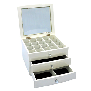 Boîte <span class=keywords><strong>à</strong></span> <span class=keywords><strong>bijoux</strong></span> noire multicouche <span class=keywords><strong>avec</strong></span> <span class=keywords><strong>miroir</strong></span> <span class=keywords><strong>intégré</strong></span> |   Organisateur <span class=keywords><strong>à</strong></span> 2 tiroirs pour bagues/boucles d'oreilles/colliers - Product Image 3