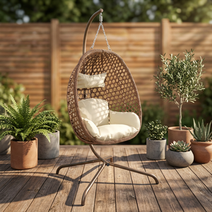 Hot Sell Contemporary Villa Outdoor Garden Folding Rope Swing <b>Hanging</b> Egg <b>Chair</b> Patio Swings Silk Screen Printed Furniture - Product Image 3