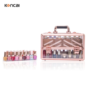 For New Arrival Geometric Durable Aluminum Manicure Working Station Cover Closure for Salon Makeup Studio Rolling <strong>Nail</strong> <strong>Case</strong> - Product Image 1