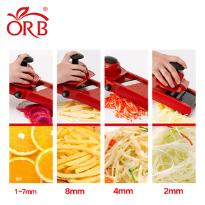 Muestra <span class=keywords><strong>gratis</strong></span> Útil Cocina cuchillas ajustables mandoline cortador de verduras naranja Col cortadora - Product Image 6