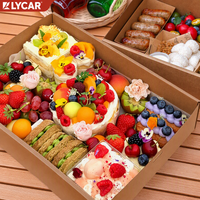 Boîtes à pique-nique jetables personnalisées avec fenêtre pour camping, thé de l'après-midi, desserts, gâteaux, sushis, salades, nouilles, confiseries, gelées, repas légers - Logo