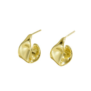 Geometric C Shape Stud <b>Earrings</b> Zinc Alloy Stainless Steel <b>Post</b> Fashion Jewelry For Women Ear Studs EH5637 - Product Image 5