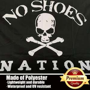 Drapeau de la nation No Shoes 3x5 pour extérieur, double face, 3 plis, couleurs vives, résistant à l'usure, coutures renforcées, polyester durable 2 - Product Image 4