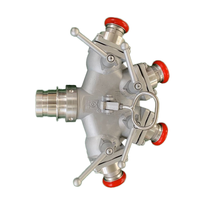 Pembagi Selang Pemadam Kebakaran Aluminium Alloy 4-Arah Heavy-Duty, Distributor Air 4-Jalur, Peralatan & Aksesoris Pemadam Kebakaran