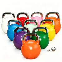 Kettlebell de compétition tout acier, acier peint or mat, équipement d'entraînement physique pour hommes et femmes