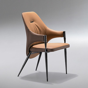 Silla de <span class=keywords><strong>Comedor</strong></span> Nórdica Italiana Moderna de Lujo, Tapizada en Cuero PU, con <span class=keywords><strong>Cuatro</strong></span> Patas Metálicas Resistentes para <span class=keywords><strong>Comedor</strong></span> - Product Image 3