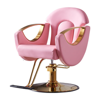 Vente directe usine : Ensemble de mobilier de salon de coiffure moderne de luxe noir et or - Fauteuil de coiffage, miroir LED, bac à shampoing et chariot