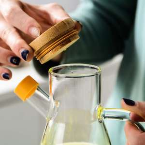 Bouteille à huile en verre avec couvercle en bambou, pot à sauce soja créatif, pot à vinaigre, pot à assaisonnement, bouteille à condiments de cuisine, outils à épices pour la maison - Product Image 4