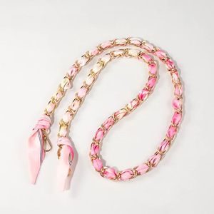 スタイリッシュな多色プリントスカーフユニークな金属チェーンストラップ多彩なおしゃれなバッグアクセサリークリエイティブDIYバッグデコレーション - Product Image 3