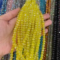 Perles en verre cristal artificiel irisées à facettes multiples de 6 mm, effet fleur, pour la fabrication de bracelets DIY et accessoires de bijoux