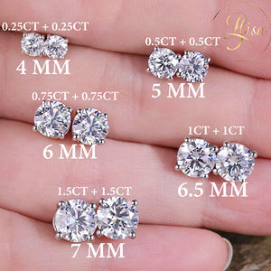 IGI認定VVSラボ作成ダイヤモンドスタッドピアス メンズカスタム 10K 14K 18Kゴールド ラボグロウンダイヤモンドピアス レディースジュエリー - Product Image 2