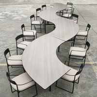 Luxuriöse Eventtische 48" 60" 72" Zoll Halbmond S-Form Klappbarer Italienischer Minimalismus Esstisch für Hotel Bankett Hochzeit