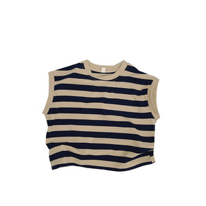 Bébé garçons et filles vêtements rayé <span class=keywords><strong>gilet</strong></span> 2025 été nouveau mince mode Style ample décontracté bio coton sans manches haut - Product Image 1