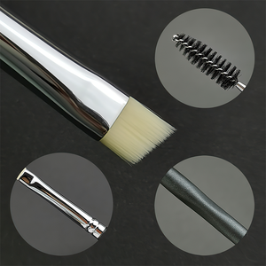 Haute Qualité Personnalisé Votre Propre Logo <span class=keywords><strong>Angle</strong></span> Sourcils Spoolie Mascara <span class=keywords><strong>Baguette</strong></span> Manche En <span class=keywords><strong>Bois</strong></span> Noir Brosse À Cils À Double Extrémité - Product Image 3