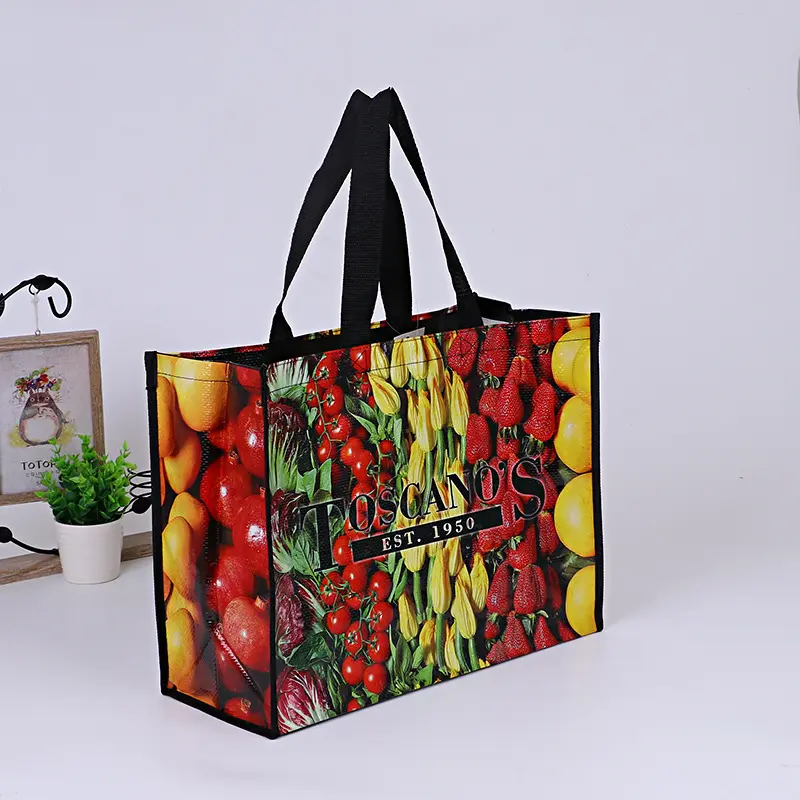 Üreticileri toptan kaplı olmayan dokuma alışveriş çantaları özel meyve ambalaj poşetleri renk baskılı alışveriş çantası torba logo yazdırabilirsiniz