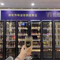 Réfrigérateur commercial à 3 portes vitrées 930L, vitrine réfrigérée pour boissons, contrôle numérique de la température pour supermarché, boissons, bière, soda