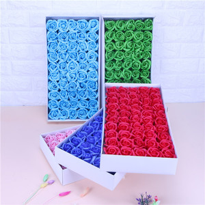 Jabón artificial Cabezas de rosas Caja de regalo Floral perfumado 50 piezas Una caja Jabón decorativo artificial Flor Fiesta de boda - Product Image 1