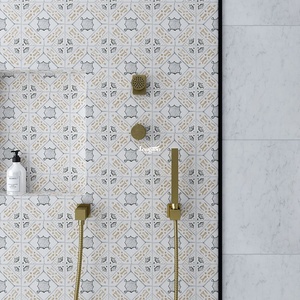 Baldosas de mármol de piso blanco Precio <span class=keywords><strong>Balcón</strong></span> junto <span class=keywords><strong>al</strong></span> <span class=keywords><strong>mar</strong></span> Lavadero Cuarto de baño Imágenes de mosaico - Product Image 4