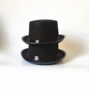 Chapeau haut de forme Madeshine personnalisé en feutre noir avec ruban de satin Lincoln pour adultes et enfants, idéal pour les fêtes costumées - Product Image 5
