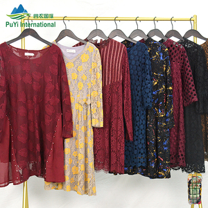 PUYI <strong>Wholesale</strong> Women's Knit Mesh Dress <strong>Bulk</strong> Used <strong>Clothing</strong> Mixed Used Clothes - Product Image 1