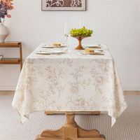 Nappe en lin floral Nappe de ferme vintage résistante aux plis Nappe de table rectangulaire imprimée à motif
