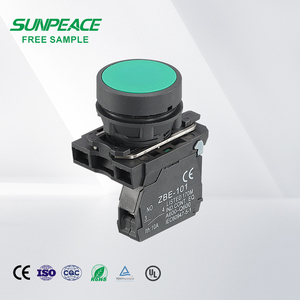 XB5 AA42 Spring Metal Push Button Switches 22mm 30mm 40mm 60mm 1NO+1NC <strong>Flush</strong> Button Momentary IP65 <strong>Level</strong> 10A Max. 2NO Light - Product Image 1