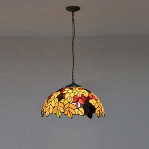 LongHuiJing 16Inch <strong>Vintage</strong> Tiffany Style Stained <strong>Glass</strong> Halogen/LED 360 Beam Ceiling Chandelier Hanging Light <strong>Lamp</strong> <strong>Shade</strong> - Product Image 2