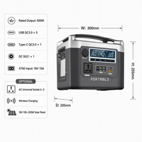 Station d'alimentation portable à batterie solaire 500W 294Wh LiFePO4 avec onduleur MPPT à onde sinusoïdale pure et démarreur de secours Type C