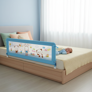 Sponde per <span class=keywords><strong>Letto</strong></span> Pieghevoli, Barriera di Sicurezza per Bambini, Sistema di Blocco Doppio Anti-Pizzicamento, Certificato EN71, Protezione Laterale per Tutti i Letti - Product Image 2