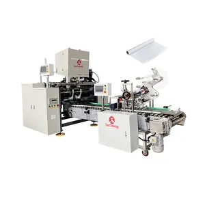 Machine automatique à grande vitesse de rebobinage de papier d'aluminium de petit pain de papier de cuisson de 4 axes avec l'étiquetage automatique