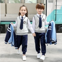 Seragam Sekolah Tiga Potong Gaya Akademik Musim Semi & Gugur untuk Anak TK, SD, dan SMP
