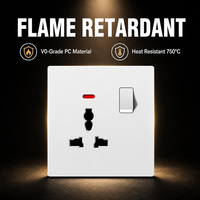 Xanmoo - Panel de Interruptor de Pared de Alta Calidad con Control Único de 16A, con Luz Indicadora, Color Blanco