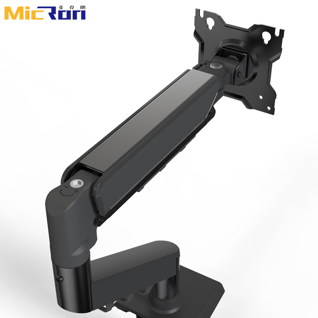 Black Adjustable Monitor Arm for 13"-32" Screens Gas Spring Monitor Arm