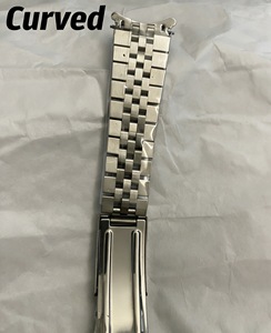 Bracelet Jubilé vintage en <span class=keywords><strong>acier</strong></span> inoxydable 904L de 19-20 mm pour Rolex Datejust 1601 1603 16233, solide, incurvé, avec fermoir déployant à logo - Product Image 3