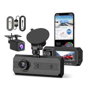 4k Dash Cam cho xe máy ảnh 3 kênh phía trước và bên trong phía sau hoặc GPS Wifi Car DVR tầm nhìn ban đêm 24h bãi đậu xe Màn hình Blackbox zd59 + Hw - Product Image 1