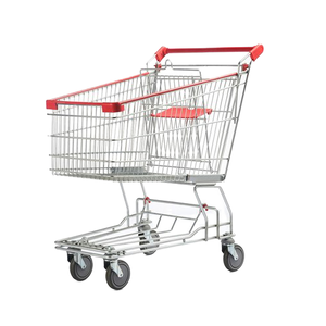 एशियाई शैली 60-210l सुपरमार्केट शॉपिंग ट्रॉली कार्ट स्टील सतह मेष संरचना के साथ लेपित - Product Image 4
