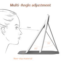 Portable Carré De Poche Pliable LED Miroir De Maquillage Écran Tactile USB Rechargeable Voyage Personnalisé Vente Chaude Trois Couleurs 182g