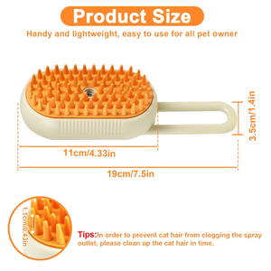 Peigne électrique anti-mouches à un bouton, nouvelle brosse de bain en plastique écologique apaisante <span class=keywords><strong>pour</strong></span> chats, chiens et autres animaux de compagnie - Product Image 6