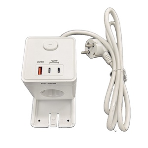 Wellsdiy CE EU Cubo de Enchufes 6 en 1 de 16A con 1 <span class=keywords><strong>Puerto</strong></span> USB-<span class=keywords><strong>A</strong></span>, 2 Puertos USB-C y 3 Tomas de Corriente Alterna, Enchufe de Extensión con Clavija Europea - Product Image 6