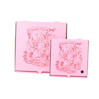 Boîte à pizza en carton ondulé rose, impression personnalisée du logo, écologique, portable, 10, 12, 14, 15, 16, 18 pouces