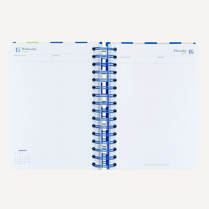 Agenda Giornaliera con <span class=keywords><strong>Spirale</strong></span>, Copertina <span class=keywords><strong>a</strong></span> Scacchi con Margherite, Pianificatore Settimanale e Mensile con Adesivi e Fascia Elastica - Product Image 5